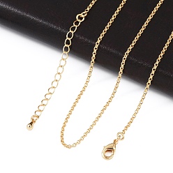 Настоящее золото 18K Ожерелья с длинной цепочкой из латуни, с застежкой омар коготь, без никеля , реальный 18 k позолоченный, 18.1 дюйм (46 см), 1.6 мм