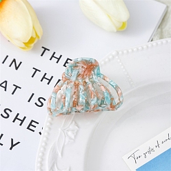 Голубой Заколки для волос с когтями из ацетата целлюлозы (смола), оболочка, голубой, 55x38 мм