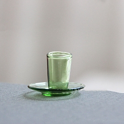 Зеленый лайм Украшения из стеклянной чашки и блюдца, аксессуары для кукольного домика с микро-ландшафтом, притворный реквизит, зеленый лайм, 28 мм