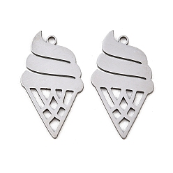 Нержавеющая Сталь Цвет 201 подвески из нержавеющей стали, очарование мороженого, цвет нержавеющей стали, 25.5x14x1 мм, отверстие : 1.4 мм