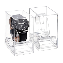 Clear 2Pcs Plastic Single Watch Display Cases, Rectangle, Clear, 8.9x5x7.3cm