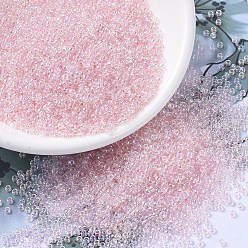 (RR285) Pale Pink Lined Crystal AB MIYUKI Round Rocailles Beads, Japanese Seed Beads, (RR285) Pale Pink Lined Crystal AB, 11/0, 2x1.3mm, Hole: 0.8mm, about 1100pcs/bottle, 10g/bottle