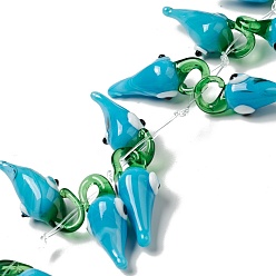 Темно-Голубой Ручной работы бусины прядь, слезинка со сглаза, глубокое синее небо, 30x10x11 мм, отверстие : 5x4 мм, около 20 шт / нитка, 8.66 дюйм (22 см)