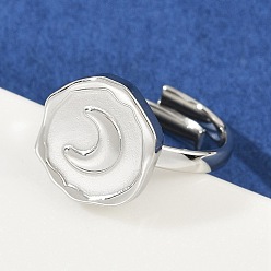 Луна 304 палец кольца из нержавеющей стали, цвет нержавеющей стали, луна, 13x13 мм