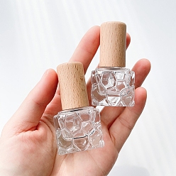 Прозрачный Стеклянные распылители с насосом, многоразовый флакон духов, прозрачные, 3.1x3.1x6.2 см, емкость: 10 мл (0.34 жидких унций)