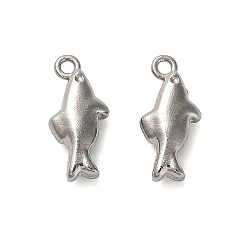 Fish 304 прелести нержавеющей стали, анти-тускнение, рыба, 13x6x3.5 мм, отверстие : 1.2 мм