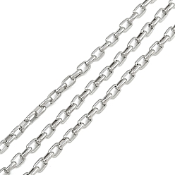 Нержавеющая Сталь Цвет 304 кабельные цепи из нержавеющей стали, несварные, прямоугольные, с катушкой, цвет нержавеющей стали, 3x2.5x1 мм