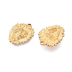 Настоящее золото 18K Ионное покрытие (ip) 304 подвески из нержавеющей стали, очарование льва, реальный 18 k позолоченный, 25.5x21x5.5 мм, отверстие : 2 мм