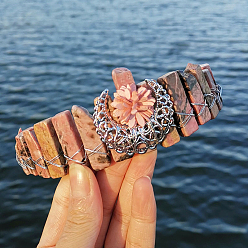 Родонит Резинки для волос из натурального зеленого авантюрина, аксессуары для волос для женщин и девочек, луна, 250x150x50 мм