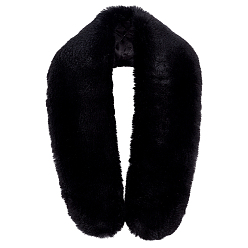 Черный Воротник из искусственного меха из полиэстера, аксессуары для одежды diy, чёрные, 890x90x4 мм
