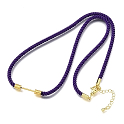 Индиго 3мм круглые нейлоновые миланские шнуры для изготовления ожерелий, с латунными выводами и 303 застежками из лобстера из нержавеющей стали, золотые, долговечный, стойки покрытие, индиговые, 19.53 дюйм (49.6 см)