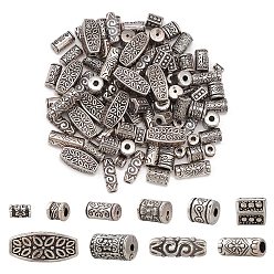 Античное Серебрянное Покрытие 100шт 10 пластиковые бусины в стиле ccb, разнообразные, античной посеребренные, 7.5~26x5~12x4.5~12 мм, отверстие : 2~5.5 мм, 10 шт / стиль