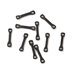 Black 304 Stainless Steel Links Connector Charms, Flat Bar, Electrophoresis Black, 10x2x1mm, Hole: 1mm