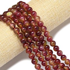 Коричневый Натуральный Malaysia нефритовые бусы пряди, окрашенная и подогревом, круглые, кофе, 8 мм, отверстие : 1 мм, около 48 шт / нитка, 15.08''~15.16'' (38.3~38.5 см)