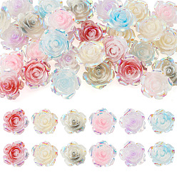 (52) Непрозрачная лаванда 30шт 6 цвета кабошонов из светящейся смолы, AB цвет, цветок, светится в темноте, разноцветные, 30.5x30.5x11 мм, 5 шт / цвет