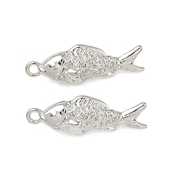 Платина Латунные подвески, рыба, платина, 27.5x9.5x7 мм, отверстие : 1.8 мм