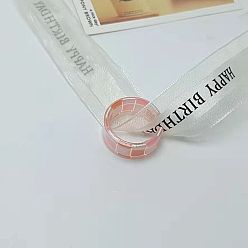 Светло-Коралловый 1Кольца для пальцев из акрила с узором «шотландка» для женщин, свет коралловый, внутренний диаметр: 19 мм