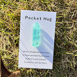 Аквамарин Скульптуры из натурального окрашенного хрусталя, витринные украшения, для домашнего офисного стола, аквамарин, 4x2 мм