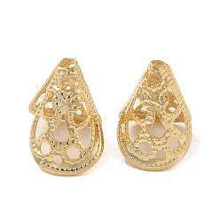 Настоящее золото 24K Шапочки и конусы для бусин, латунные, конус, реальный 24 k позолоченный, 12x11 мм, отверстие : 1 мм