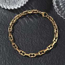 Doré  5mm 304 Bracelets à maillons ovales en acier inoxydable, placage ionique (ip), or, 8.82 pouce (22.4 cm)
