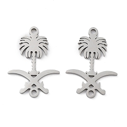 Stainless Steel Color Non-Tarnish 201 Stainless Steel Connector Charms, Flower Links, Stainless Steel Color, 20x14x1mm, Hole: 1.4mm