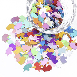 (52) Непрозрачная лаванда Аксессуары для орнаментов, ПЭТ пластиковая пайетка / блестки из бисера, нет отверстий / неосвещенных бусинок, единорог, разноцветные, 8.5x5.5x0.1 мм , около 1800 шт / мешок