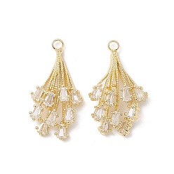 Light Gold Стеклянные подвески, с латунной найти, прямоугольные, золотой свет, 28x17.5x7 мм, отверстие : 2.3 мм