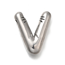 Letter V 304 подвески из нержавеющей стали, буквенное очарование, анти-тускнение, Буква V, 20.5x18x5.5 мм, отверстие : 3.4 мм