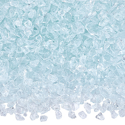 Claro 500g perlas de vidrio, no hay abalorios de agujero, chip, para la decoración del tanque de peces de acuario, pepitas, Claro, 5~8.5x5.5~8.5x1.5~4 mm, Sobre 4464 unidades / 500 g