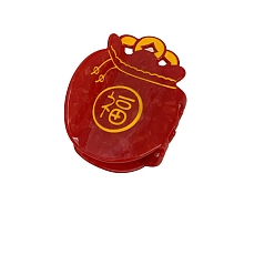Bag Заколки для волос с когтями из ацетата целлюлозы (смола), китайская тема нового года, заколка для волос для женщин и девочек, пакет, 75x53 мм