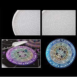 Constellation Diy плоская круглая маятниковая доска Таро силиконовые формы, формы для литья смолы, для уф-смолы, изготовление изделий из эпоксидной смолы, Созвездие, 242x10 мм