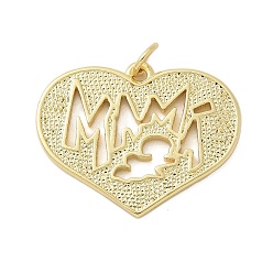 Настоящее золото 18K Латунные подвески, сердце прелести, с целью перехода в кольце, стойки покрытие, без кадмия и без свинца, долговечный, реальный 18 k позолоченный, 23x25.5x2.5 мм, отверстие : 3 мм