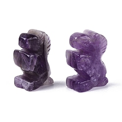 Améthyste Figurine de cheval en améthyste naturelle, cadeau de pierre énergétique feng shui pour la décoration de bureau à domicile, 25.5~27x17.5~20x11~13mm