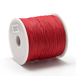 Red Polyester Cords, Red, 0.8mm, about 131.23~142.16 yards(120~130m)/roll