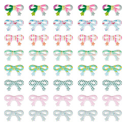 (52) Непрозрачная лаванда 40шт. 8цветные напечатанные непрозрачные акриловые бусины, бантом, разноцветные, 19.5x33.5x9.5 мм, отверстие : 3 мм, 5 шт / цвет