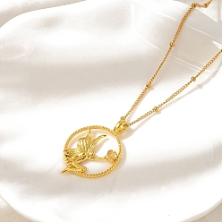 Настоящее золото 18K Латунные и акриловые греческие богини плоские круглые подвески ожерелья, реальный 18 k позолоченный, 18.27 дюйм (46.4 см) в длину + 64 удлинитель мм