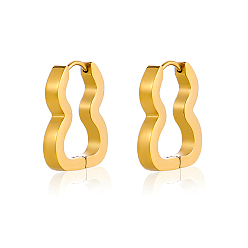 Настоящее золото 14K Серьги из 304 нержавеющей стали, Горлянка, ионное покрытие (ip), реальный 14 k позолоченный, 18x15 мм