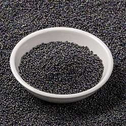 (RR2019) Matte Metallic Eggplant Iris MIYUKI Round Rocailles Beads, Japanese Seed Beads, 15/0, (RR2019) Matte Metallic Eggplant Iris, 1.5mm, Hole: 0.7mm, about 250000pcs/pound