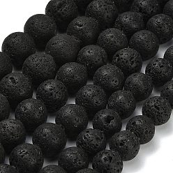 Лавовый камень Круглые бусины из натуральной лавы, сгладить, 20.5 мм, отверстие : 1 мм, около 20 шт / нитка, 15.75'' (40 см)