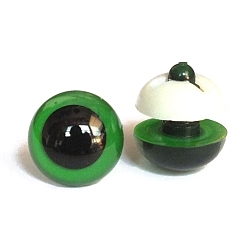 Зеленый лайм Abs пластиковые глаза куклы, Чучела игрушечных глаз, безопасные глаза, с распоркой, полукруглый, зеленый лайм, 12 мм