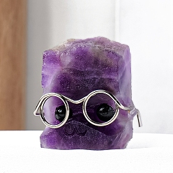 Аметист Украшения для выставки ежиков из натурального аметиста, в очках, украшение домашнего офиса, 30~40 мм