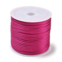 Violet Nylon Cord, Satin Rattail Cord, for Beading Jewelry Making, Chinese Knotting, Violet, 1.5mm, about 16.4 yards(15m)/roll