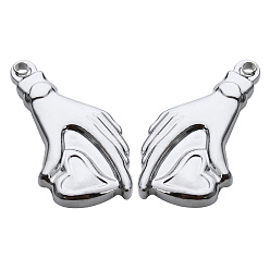 Palm Подвески из нержавеющей стали, не тускнеющие, цвет нержавеющей стали, ладонь, 22x12 мм, 10 шт / комплект