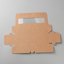 Цвет Древесины Бумажная коробка с ПВХ-держателем для кейк-попсов, упаковочный ящик для торта с прозрачным окном, прямоугольные, деревесиные, 185x55x50 мм