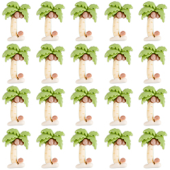 Зеленый 60 шт. Кабошоны из непрозрачной смолы, кокосовая пальма, зелёные, 30.5x22x5 мм