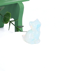 Опал Скульптурные украшения из синтетического опалита в форме кошки, для украшения рабочего стола домашнего офиса, 35 мм