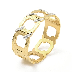 Золотой 304 женские браслеты на шарнирах из нержавеющей стали с кристаллами и стразами, золотые, 7/8 дюйм (2.2 см), внутренний диаметр: 2-3/8x2 дюйм (6.1x5 см)