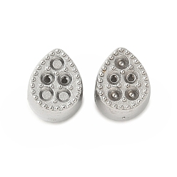 Teardrop 304 нержавеющая сталь европейский бусины настройки горного хрусталя, цвет нержавеющей стали, слеза, 10x8x8 мм, отверстие : 4.5 мм