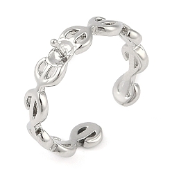 Платина Настройки кольца пальца латуни, за половину пробурено бисера, платина, 4 мм, регулируемый, штифты : 1 мм