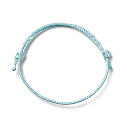 Sky Blue Korean Waxed Polyester Cord Bracelet Making, Sky Blue, Adjustable Diameter: 40~70mm
